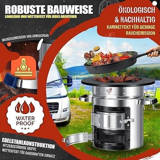 Four à fusée en fonte pour camping | LIVRAISON GRATUITE, Neuf, -, -, KESSER