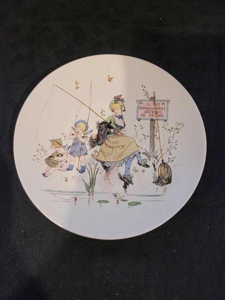 ancienne assiette à dessert sarreguemines enfants richard, Antiquités & Art, Enlèvement ou Envoi