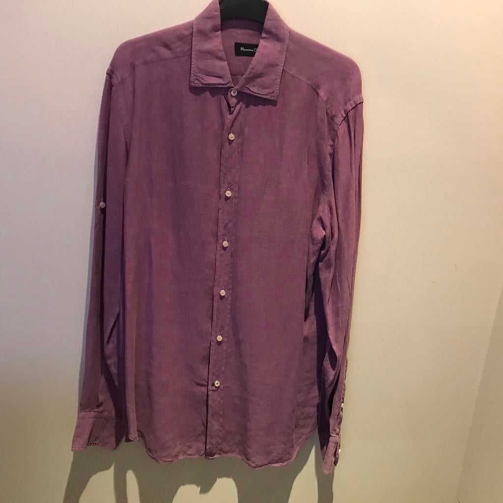 Paars linnen hemd van Massimo Dutti, Ophalen of Verzenden, Gedragen, Paars, Massimo Dutti