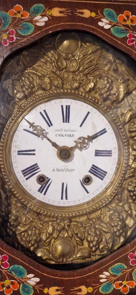 Antieke staanklok met vogeltje, Ophalen