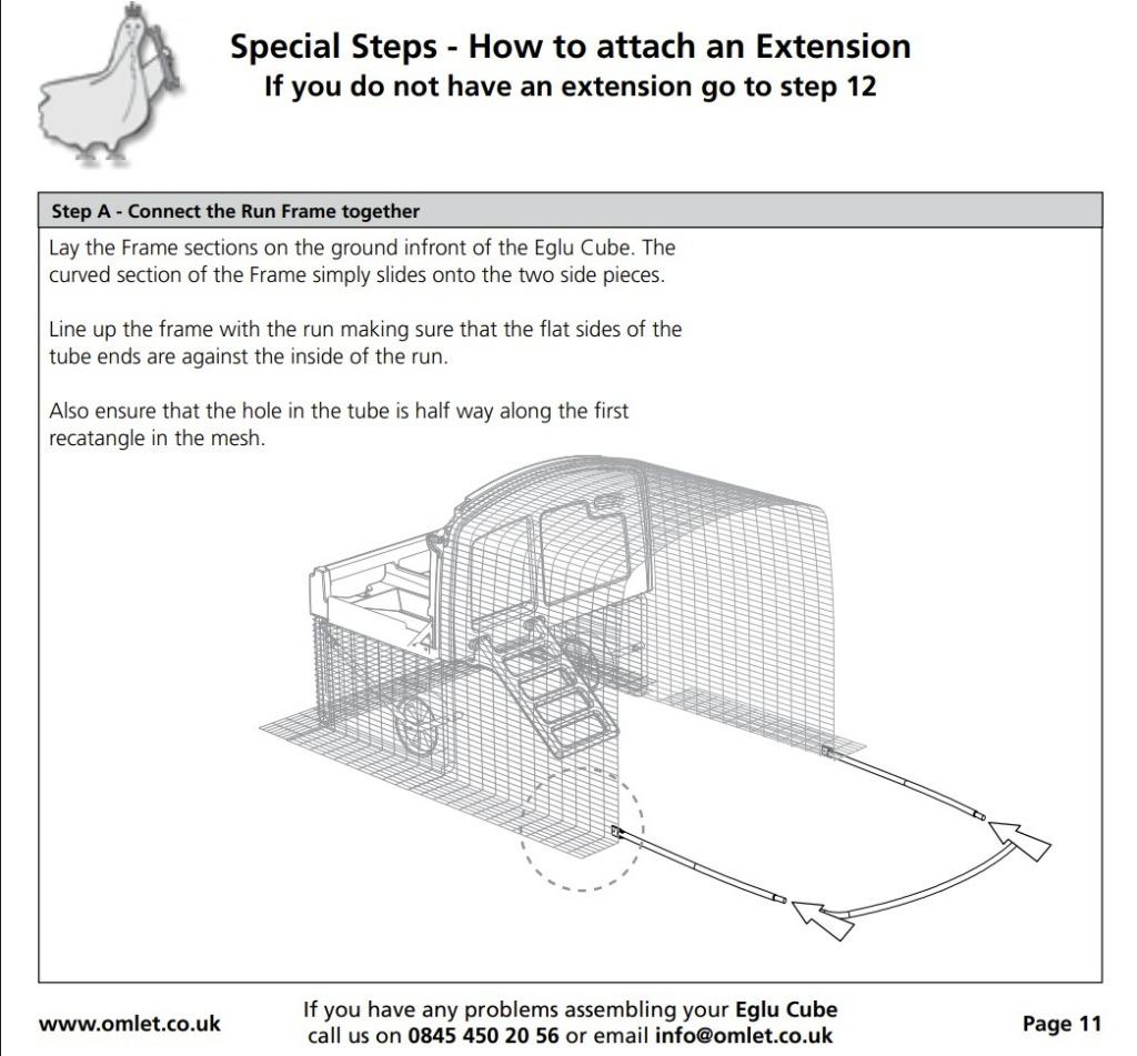 Driedelig frame voor het 1m-renverlengstuk Omlet Eglu Cube, Dieren en Toebehoren, Ophalen of Verzenden, Zo goed als nieuw, Kippenhok of Kippenren