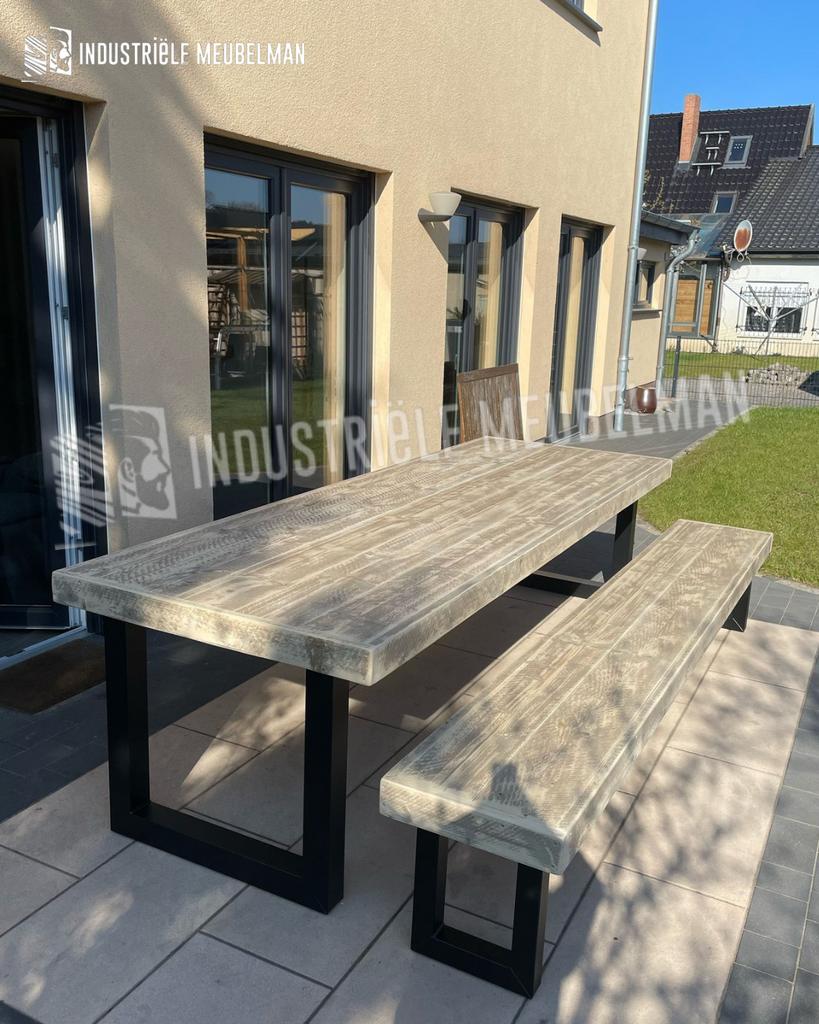 Steigerhout Eettafel Zitbank Tuintafel Terras Tafel Bartafel, Tuin en Terras, Verzenden, Steigerhout, Nieuw, Eettafel