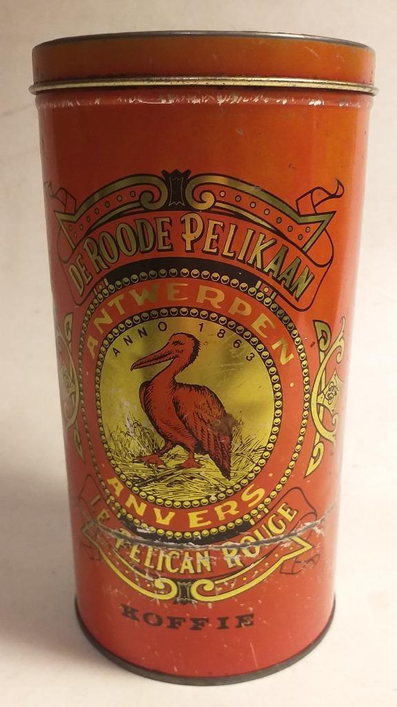 oude blikken doos - De Roode Pelikaan, Ophalen of Verzenden