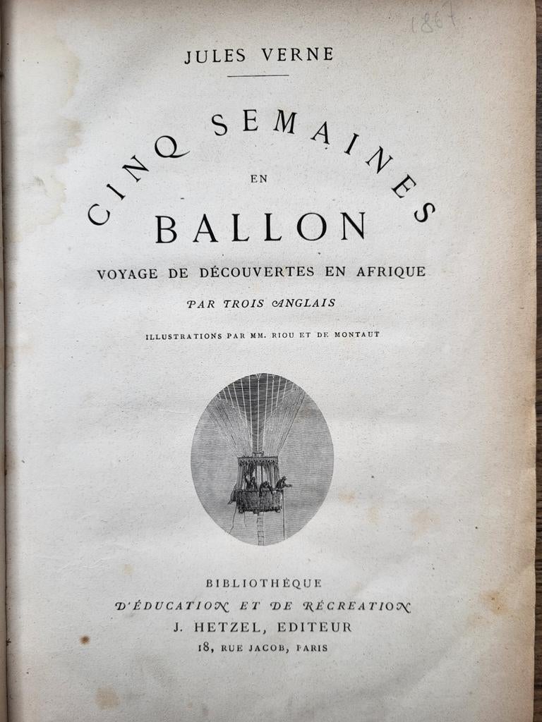 Jules Verne - Cinq semaines en ballon, Ophalen of Verzenden