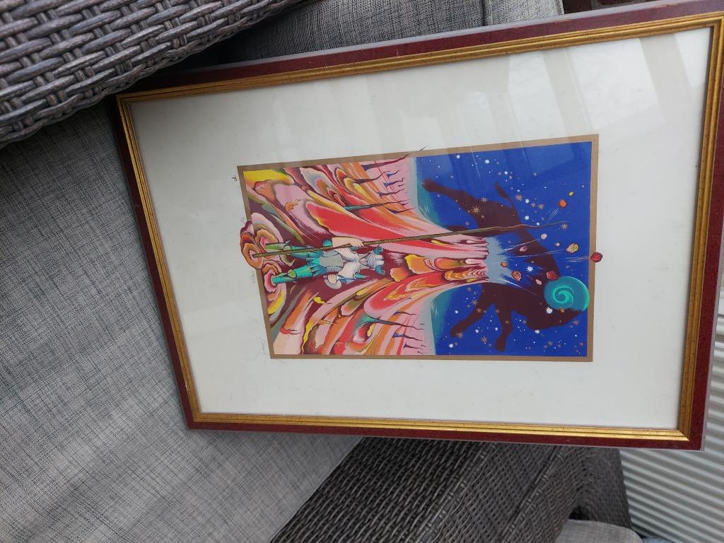 Moderne ram genummerde zeefdruk/litho, Antiek en Kunst, Ophalen