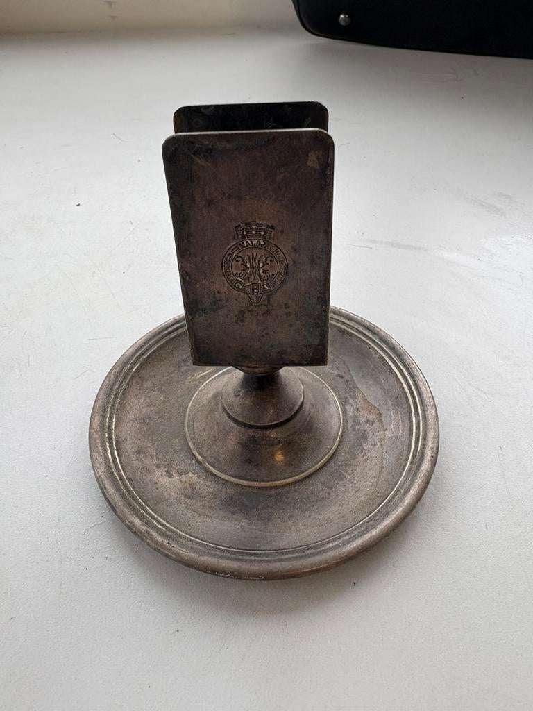 (M)Antieke menukaart-tafelkaart houder, Gebr. Hepp Pforzheim, Envoi