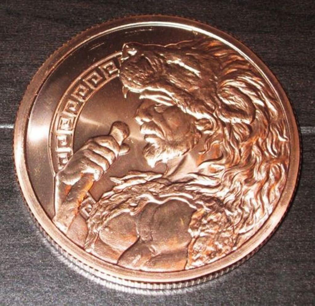 Rood koperen medaille '12 Werken van Hercules' 155.5 gram, Antiquités & Art, Envoi