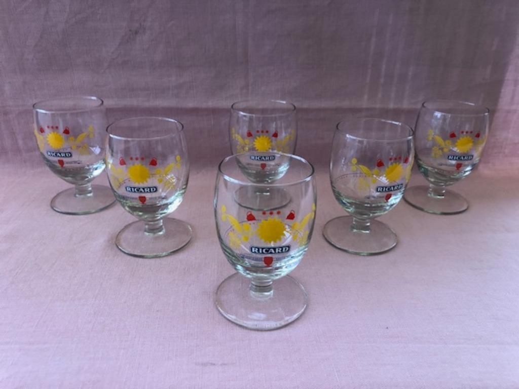 6 ballons en verre Ricard Pastis de Marseille., Collections, Enlèvement ou Envoi, Comme neuf, Ustensile