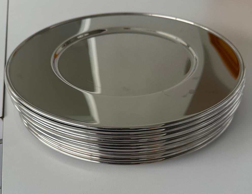 12 Onderborden in Inox 18/10, Ophalen of Verzenden, Gebruikt