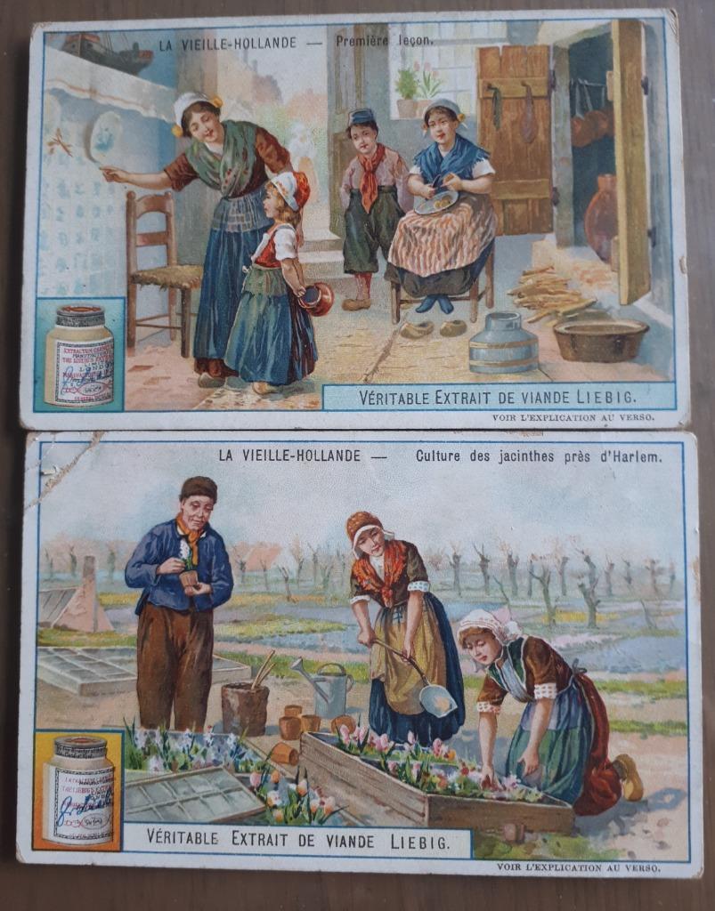 LIEBIG 2 Lithochromos La VIEILLE HOLLANDE S 857 a-c ed.Bel, Verzamelen, Foto's en Prenten, Gebruikt, Verzenden, Klederdracht, Voor 1940
