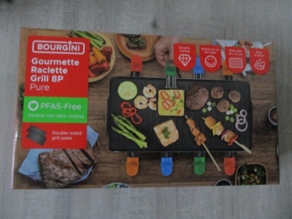 Gourmette/raclette en grill toestel van BOURGINI, Elektronische apparatuur, Ophalen, Nieuw, 8 personen of meer
