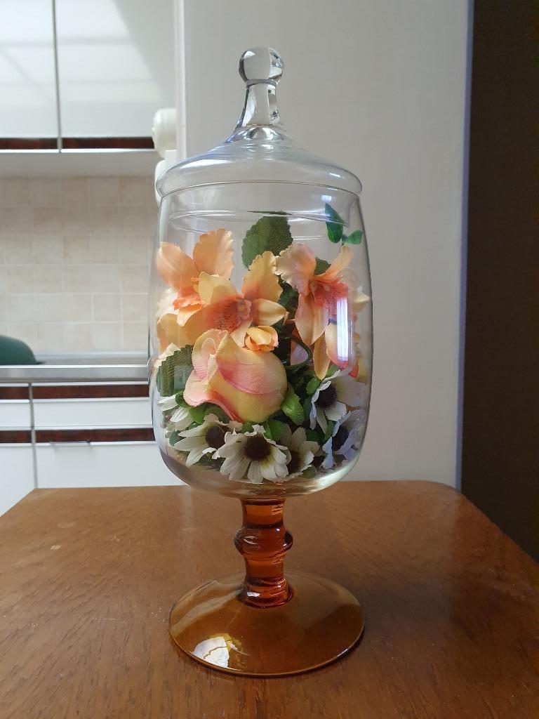 GLAZEN STOLP OP VOET, Antiek en Kunst, Ophalen