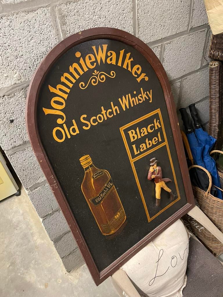 Johnnie walker wisky houten grote wanddecoratie, Collections, Enlèvement, Utilisé