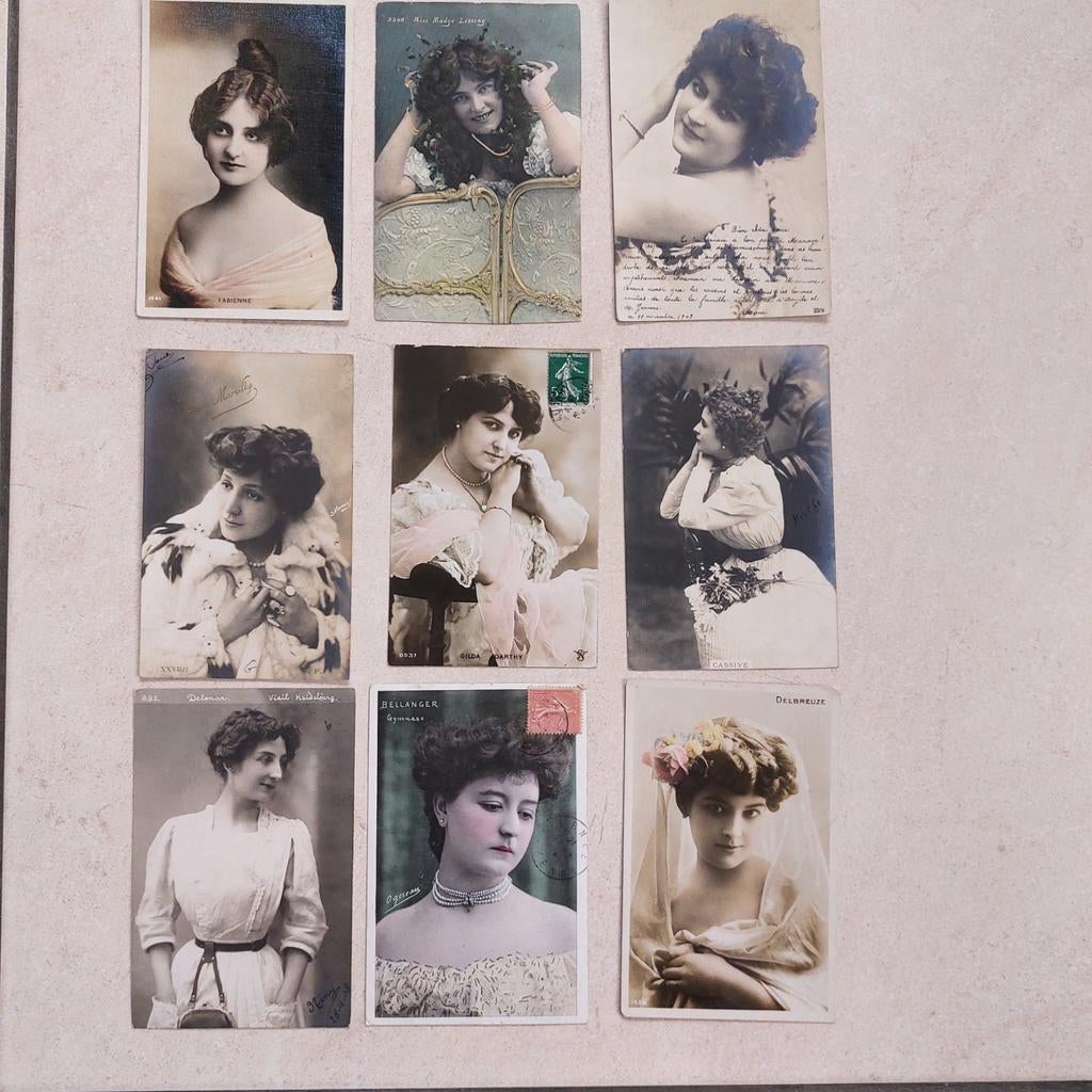 Lot oude postkaarten: actrices van weleer..., Ophalen of Verzenden