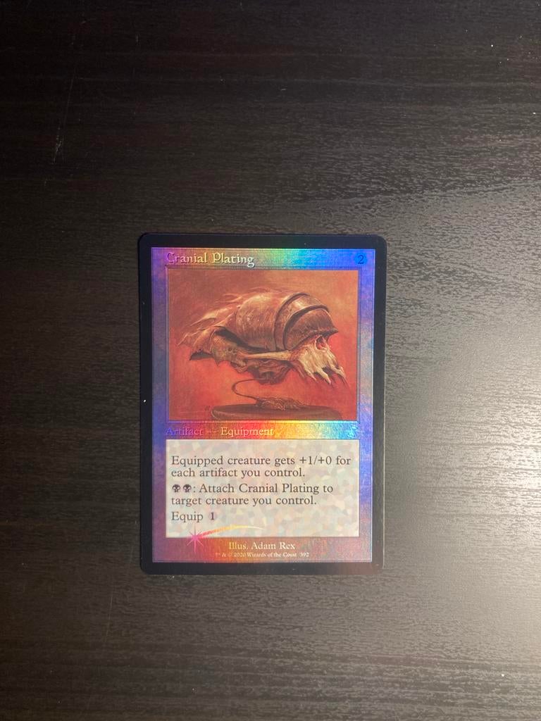 Magic the gathering Cranial plating, Ophalen of Verzenden, Nieuw, Losse kaart, Foil