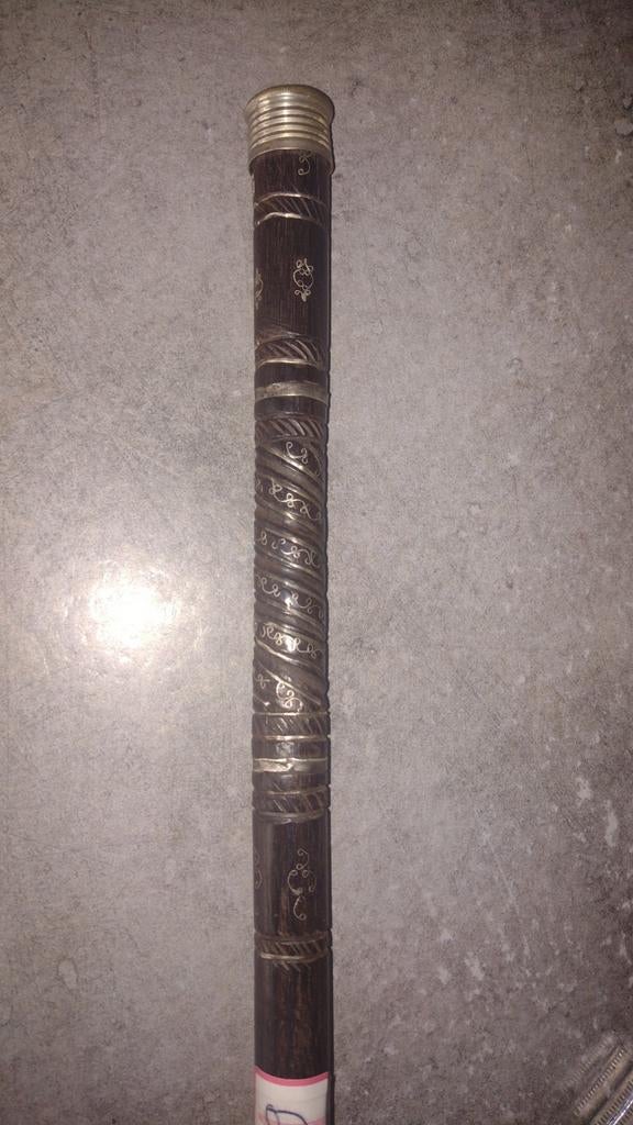 Canne incrustée d argent, Antiquités & Art, Curiosités & Brocante, Enlèvement ou Envoi