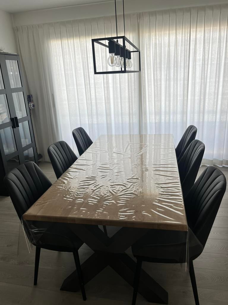 Massief eike eettafel 200cm, Ophalen, Zo goed als nieuw