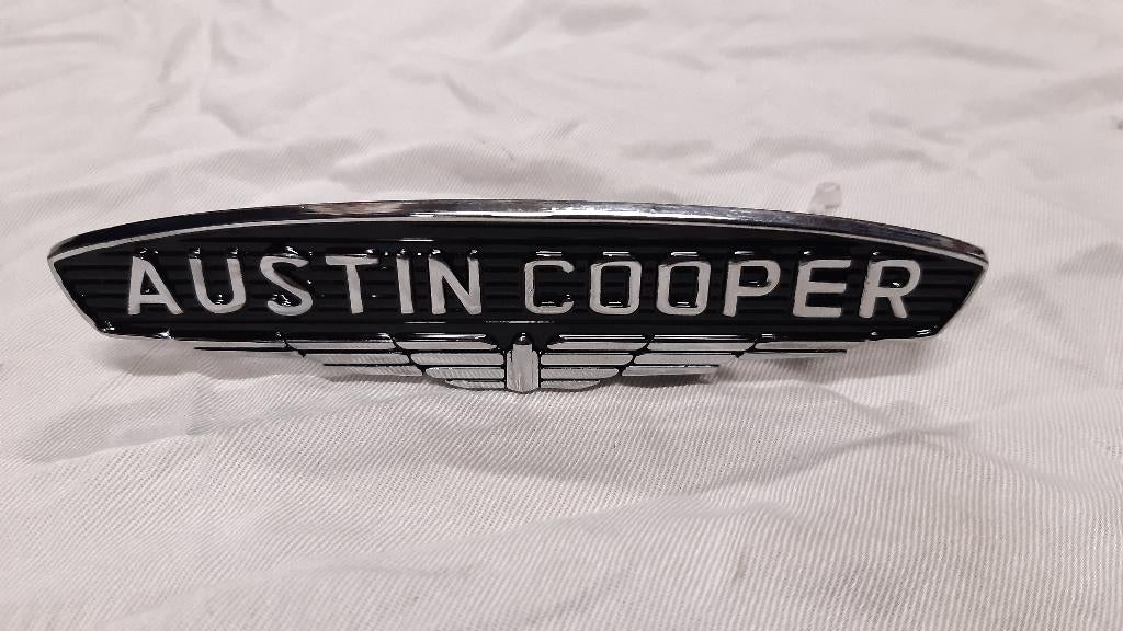 badge / embleem motorkap "austin cooper" mk1 Klassieke Mini, Auto-onderdelen, Ophalen, Voor, Motorkap, Nieuw