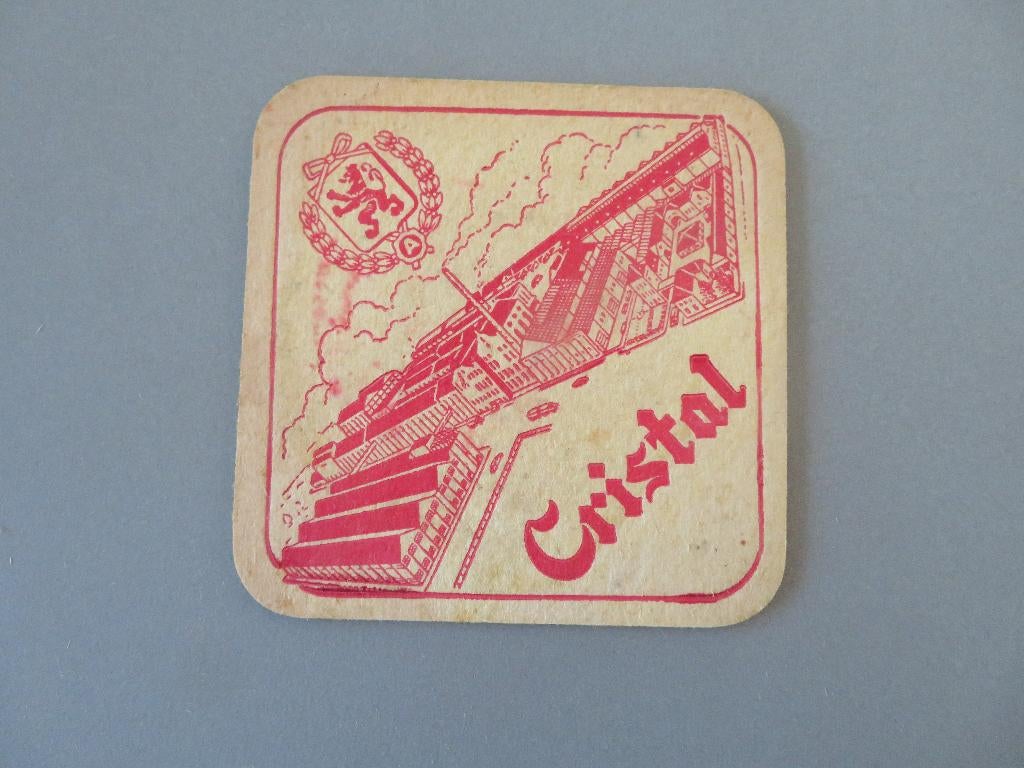 oud bierviltje Cristal Alken, Ophalen of Verzenden, Zo goed als nieuw, Viltje(s), Overige merken