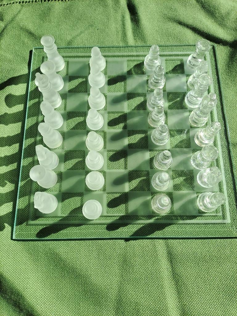 glazen schaakspel, Ophalen of Verzenden, Zo goed als nieuw