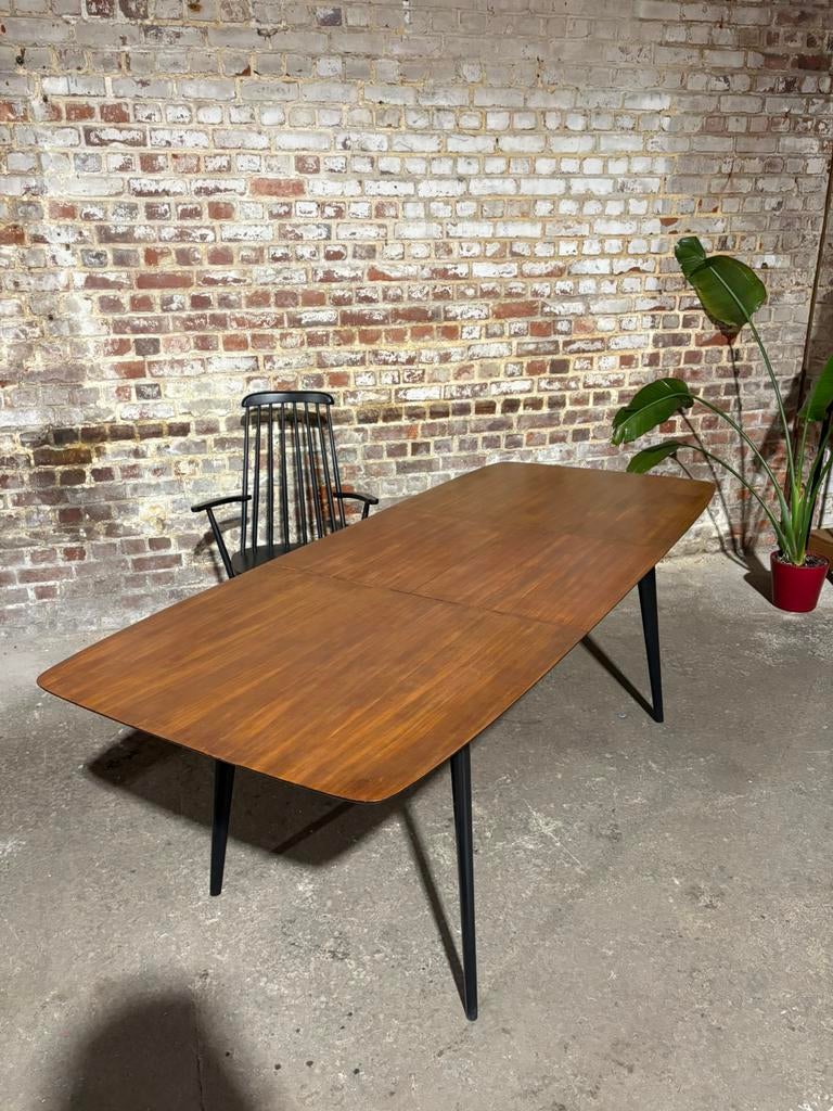 Table vintage scandinave teak 2m10 /90, Antiquités & Art, Enlèvement