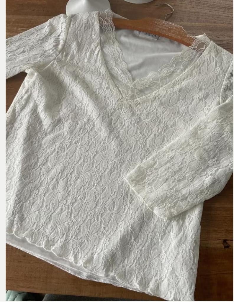 Blouse vintage taille 40, Vêtements | Femmes, Taille 38/40 (M), Enlèvement ou Envoi, Comme neuf, Blanc