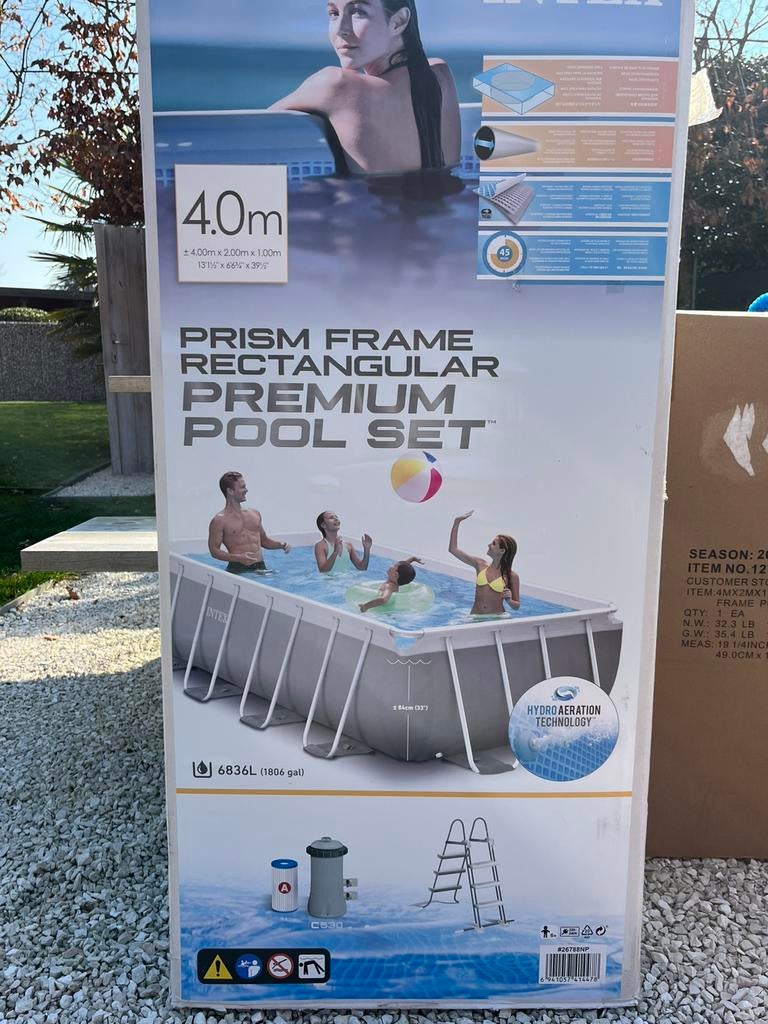 Intex Prism Frame zwembad 4m x 2m x 1m, Ophalen, Zo goed als nieuw