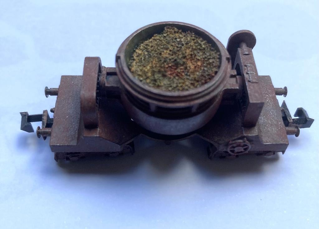 minitrix N 13827 wagon à scories + tombereau / sidérurgie, Hobby en Vrije tijd, Trix, Wagon, Ophalen of Verzenden, Zo goed als nieuw