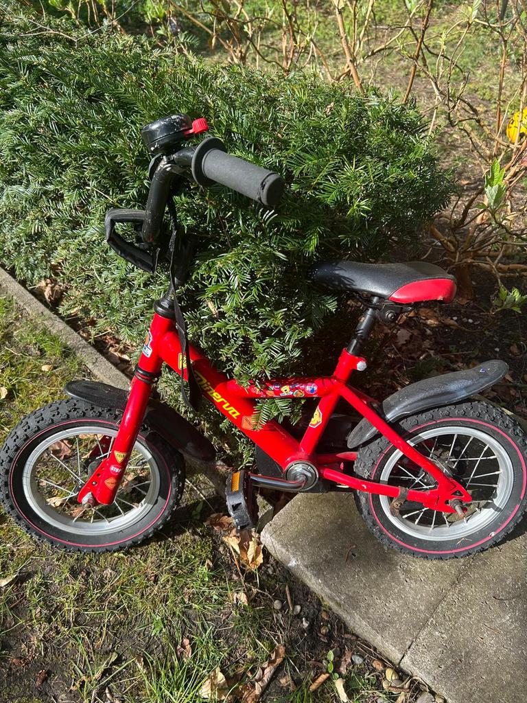 Rode kinderfiets Minerva 12 inch + zijwieltjes, Fietsen en Brommers, Fietsen | Kinderfietsjes, Ophalen, Gebruikt, Minder dan 16 inch