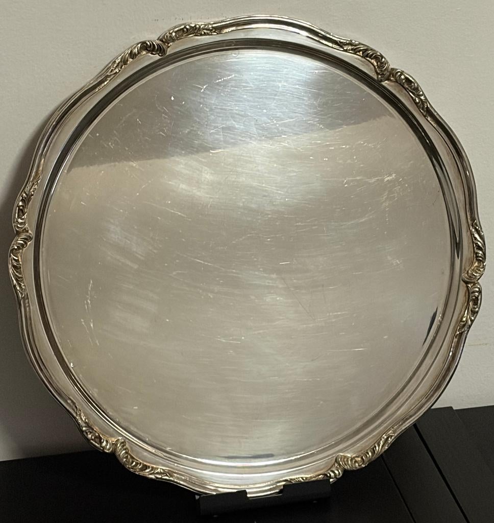 Plat en Argent Plaqué Rond de Wiskemann, Antiquités & Art, Antiquités | Argent & Or, Argent, Enlèvement ou Envoi