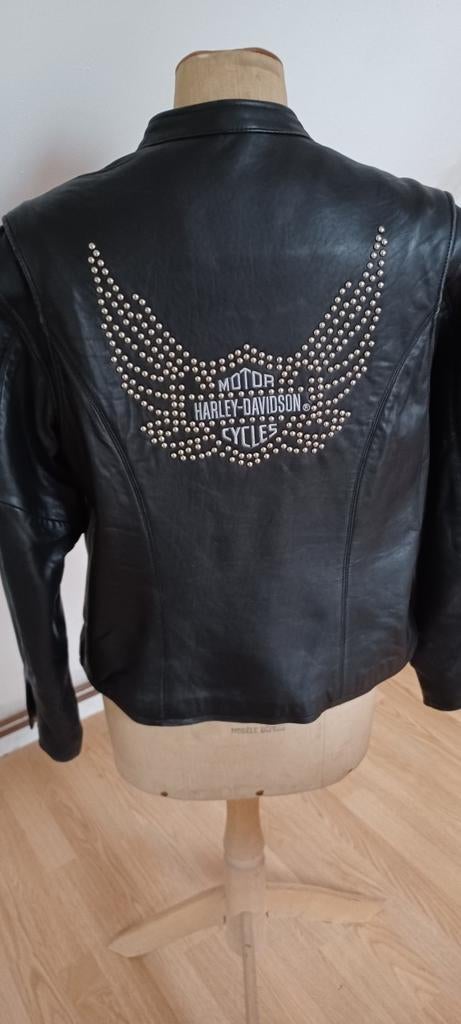 BLOUSON CUIR HARLEY DAVIDSON CLOUTÉ FEMME L, Enlèvement ou Envoi, Noir