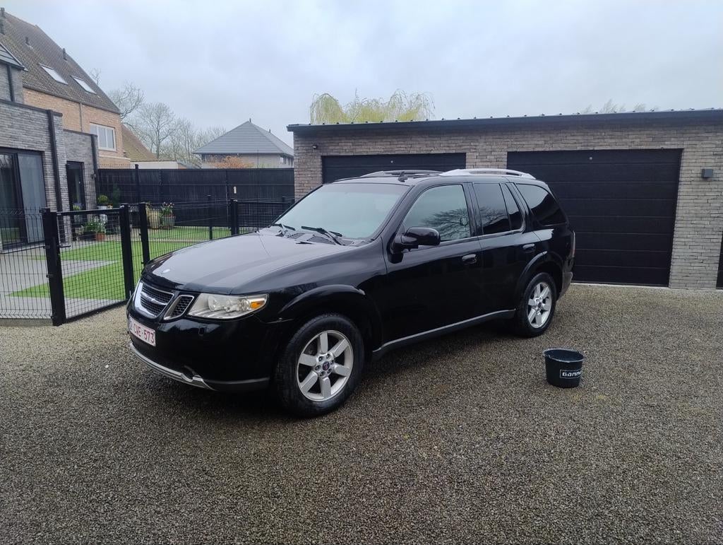 Saab 9.7X 5.3 V8 Lichte vracht 4x4 in Jet Black met LPG inst, Auto's, Automaat, Zwart, Zwart, Leder