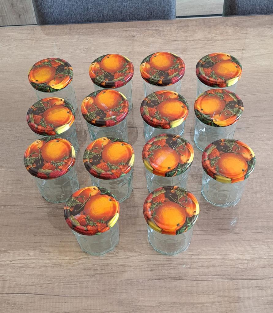 confituur potten 14 stuks, Ophalen, Zo goed als nieuw, Glas, Pot, Bus of Blik