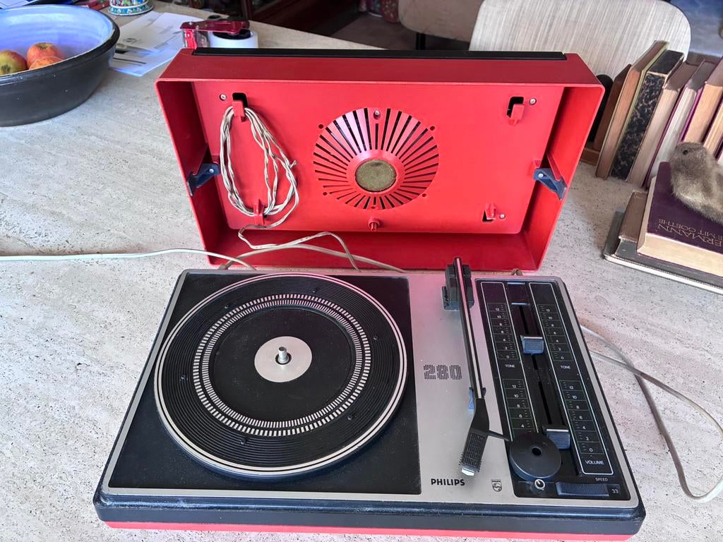 Vintage Philips 280 draaitafel (1970), Ophalen of Verzenden, Zo goed als nieuw, Platenspeler, Philips
