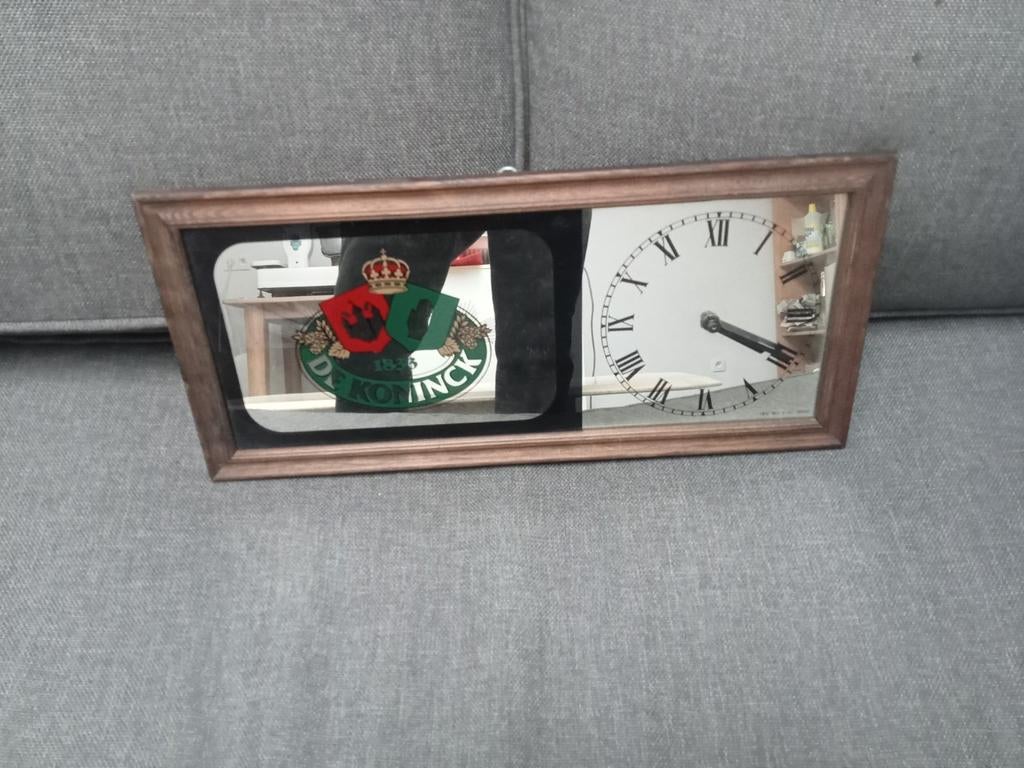 Klok/spiegel De Koninck bier bolleke, Verzamelen, Biermerken, Ophalen, De Koninck