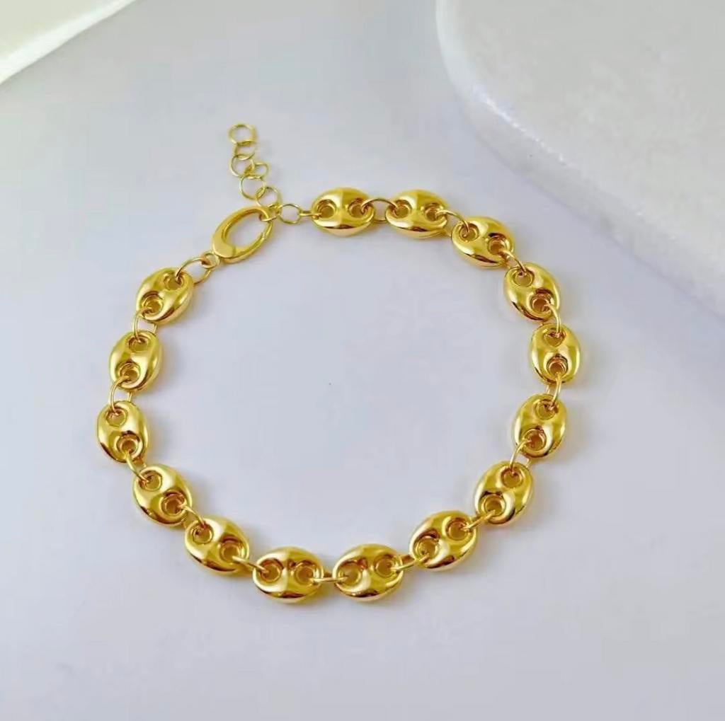 Bracelet graine de café or 18 carats, Bijoux, Sacs & Beauté, Bracelets pour cheville & Chaînes pour cheville, Envoi, Neuf, Or