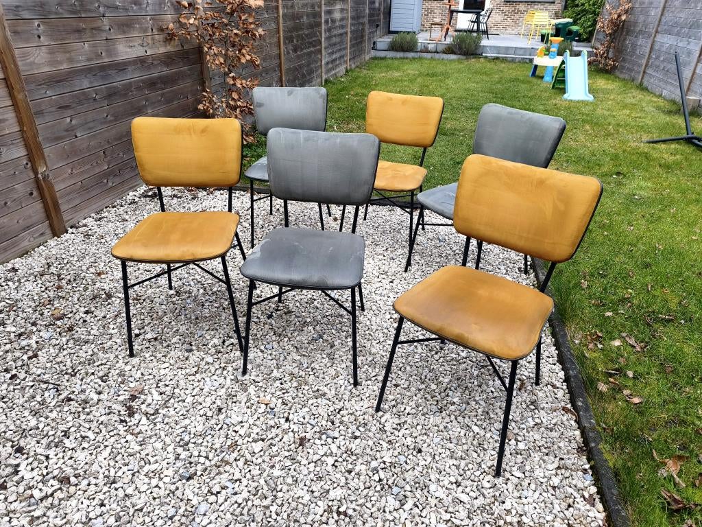 6 eetkamerstoelen (nieuw €145/stuk, nu €30/stuk), Maison & Meubles, Chaises, Tissus, Autres couleurs, Comme neuf, Enlèvement