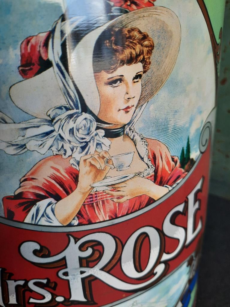 Vintage groot koffieblik "Mrs Rose", Ophalen