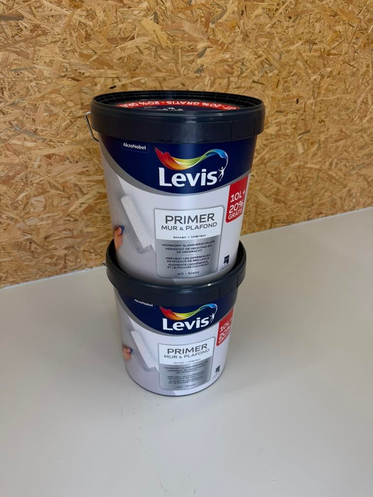 Apprêt Levis pour murs et plafonds, 2 x 12 L, Bricolage & Construction, Enlèvement, Comme neuf