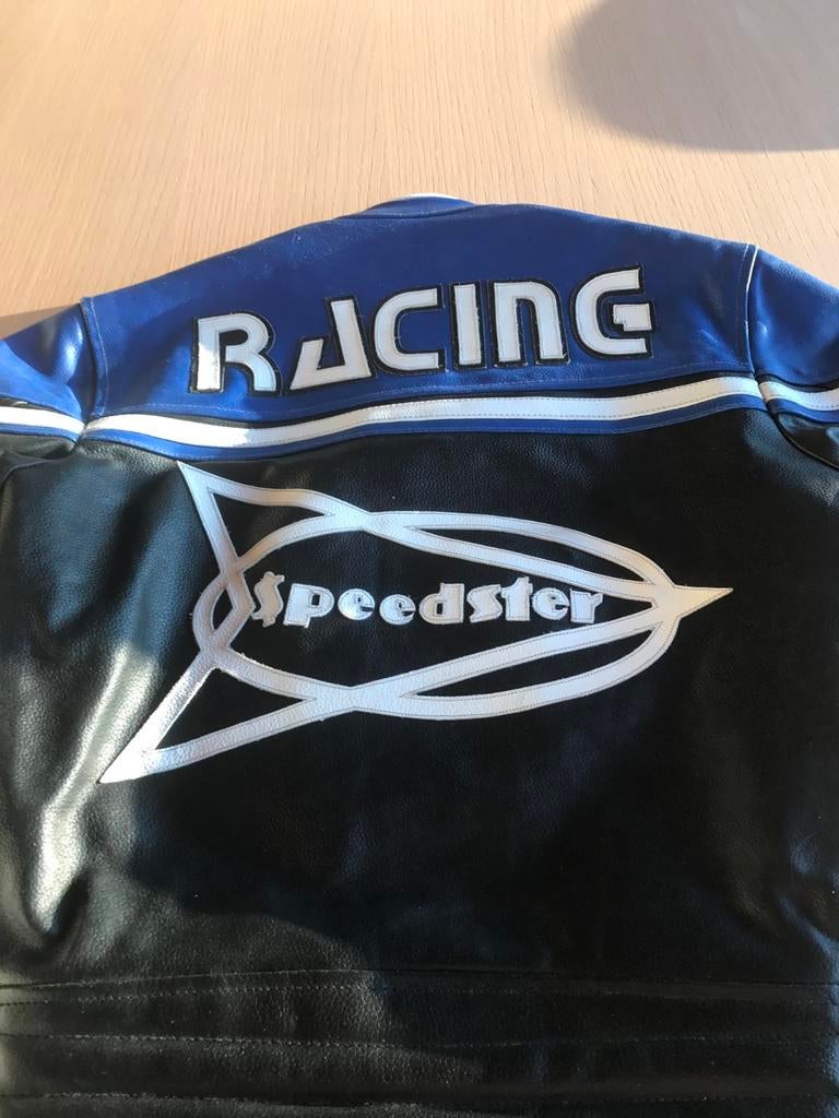 Lederen motovest Maat Large 50€ goede staat, Motos, Enlèvement