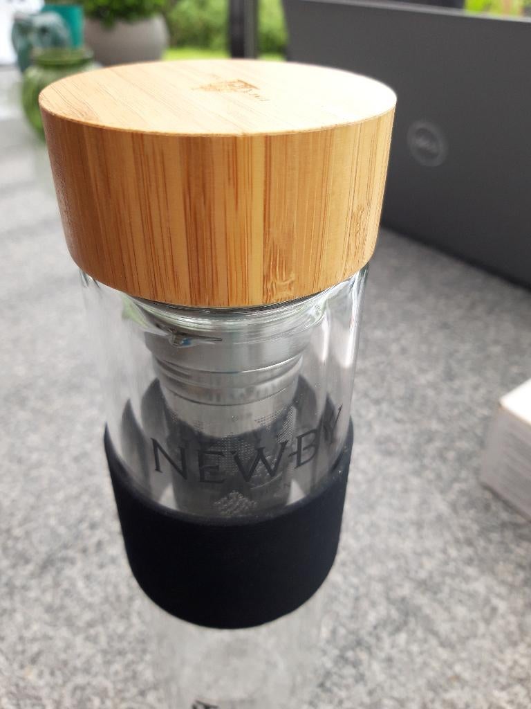 Dubbelwandige Theepot in Glas en Bamboe - 40 cl/NIEUW, Ophalen, Nieuw, Glas, Glas of Glazen