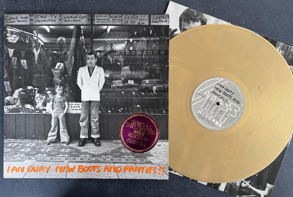 IAN DURY & BLOCKHEADS - New boots and panties!! ( LP; Gold ), Envoi, Comme neuf, 12 pouces, Pop rock