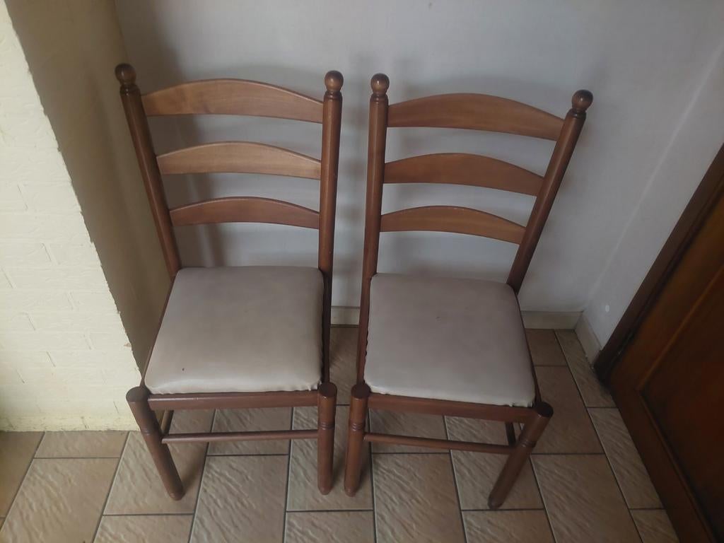 6 houten keuken stoelen, Antiek en Kunst, Ophalen