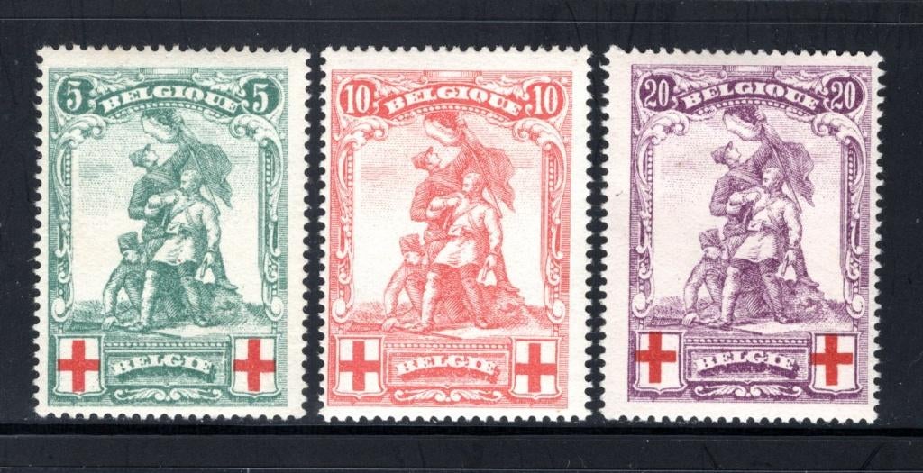 126/128 MNH 1914 - Ten voordele van het Rode Kruis COB 250 €, Ophalen of Verzenden, Postfris, Postfris, Rode kruis