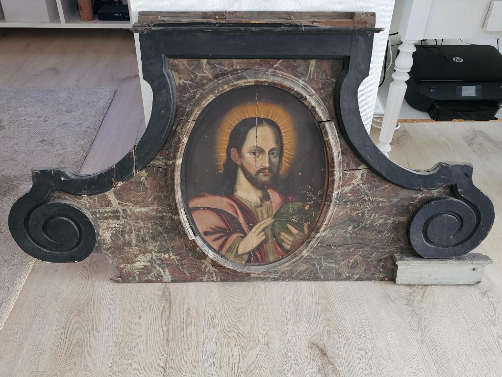 antiek religieus kerk wandbord jezus, Antiek en Kunst, Antiek | Religieuze voorwerpen, Ophalen