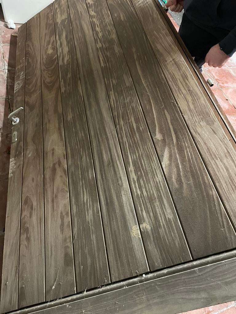 Houten buitendeur, 200 tot 215 cm, Vouwdeur, Hout, Ophalen