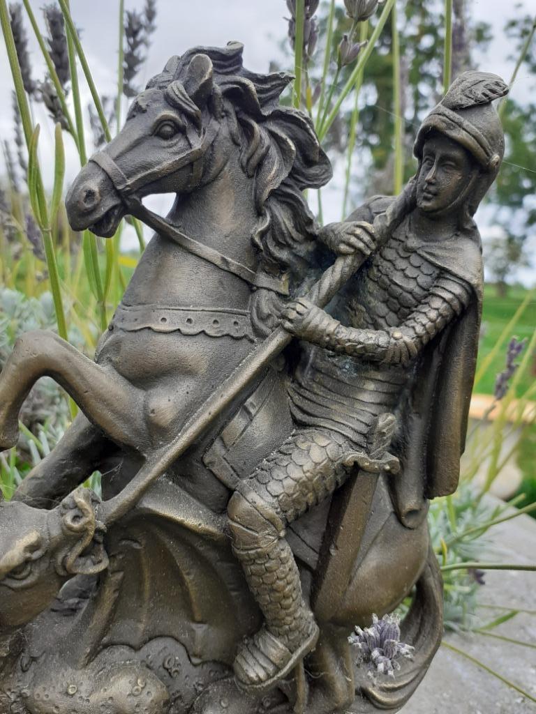 SUPERBE STATUE DE ST GEORGES TERRASSANT LE DRAGON, Enlèvement ou Envoi, Bronze