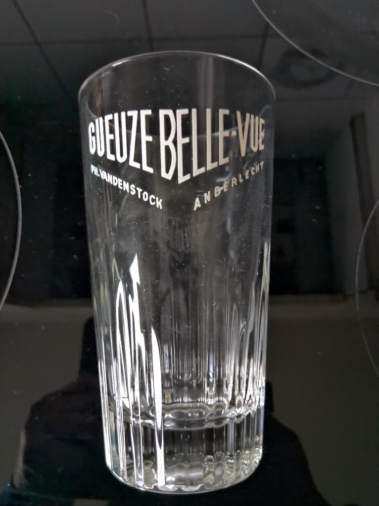 GLAS GUEUZE BELLE VUE TE KOOP, Ophalen of Verzenden, Zo goed als nieuw, Bierglas