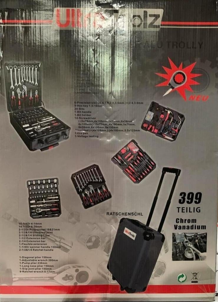UltraToolz Gereedschapskoffer 299-delig NIEUW, Ophalen of Verzenden, Nieuw