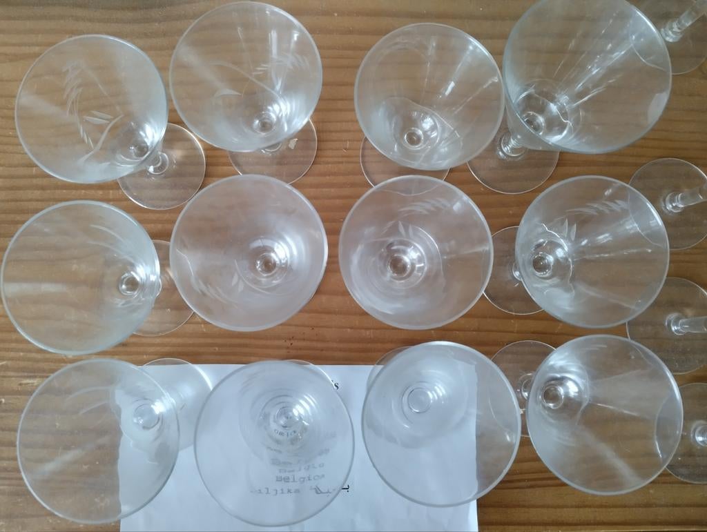 Retro set van 11 Aperitief oude glazen, Verzamelen, Glas en Drinkglazen, Ophalen of Verzenden